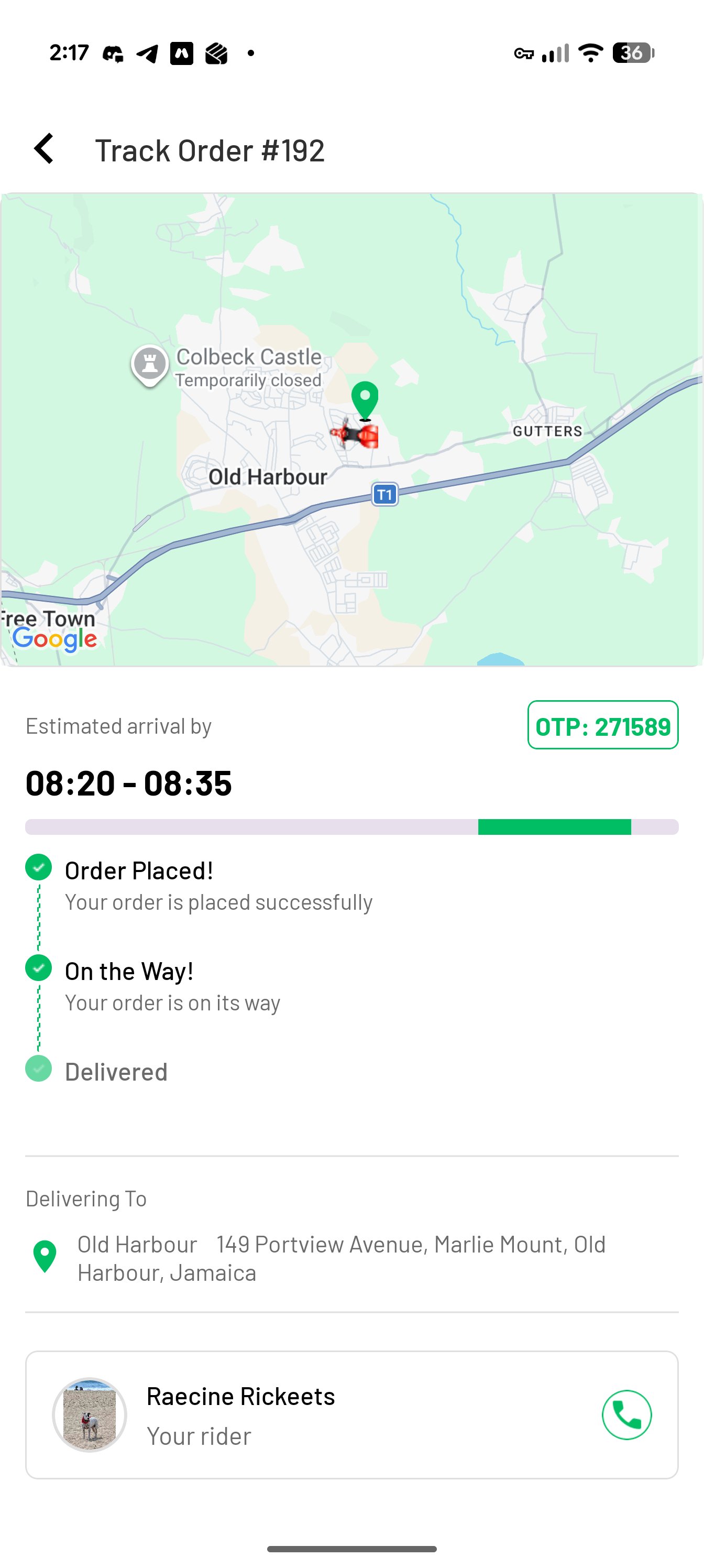 Jaber — order tracking
